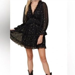 Entro Black and Gold Stars Dress